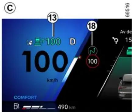 C 13 100 D 100 km/h 18 100 AV de 15 COMFORT 490 km