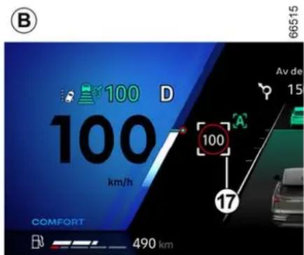 B 100 D 100 km/h AV de 15 A' 100 17 COMFORT 490 km