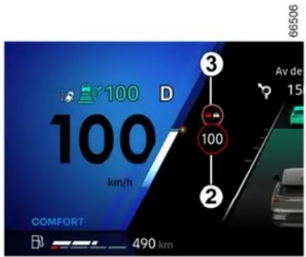 100 D 100 km/h 3 100 2 COMFORT 490 km Av de 15