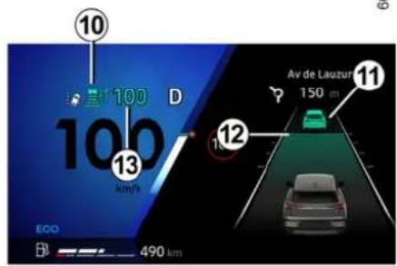 10 100 D 100 km/h 13 12 Av de Lauzur 150 m 11 ECO 490 km