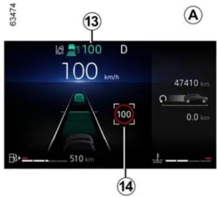 63474 13 100 km/h D 47410 km 0,0 km 100 510 km 14 A