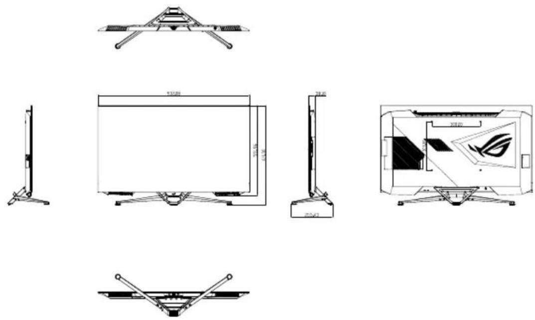 ASUS ROG Swift OLED PG42UQ - Rozmery - 1