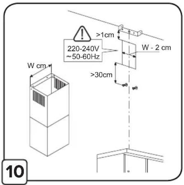 W cm 220-240V ~50-60Hz >1cm W - 2 cm >30cm 10