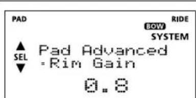 PAD BOW RIDE SYSTEM ▲ Pad Advanced ▼ -Rim Gain 0.8