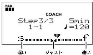 PAD COACH Step3/3 5min 1-1 J=120 遅い ジャスト 速い