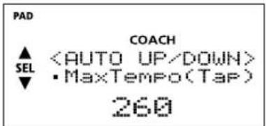 PAD COACH ▲ SEL · MaxTempo(Tap) 260