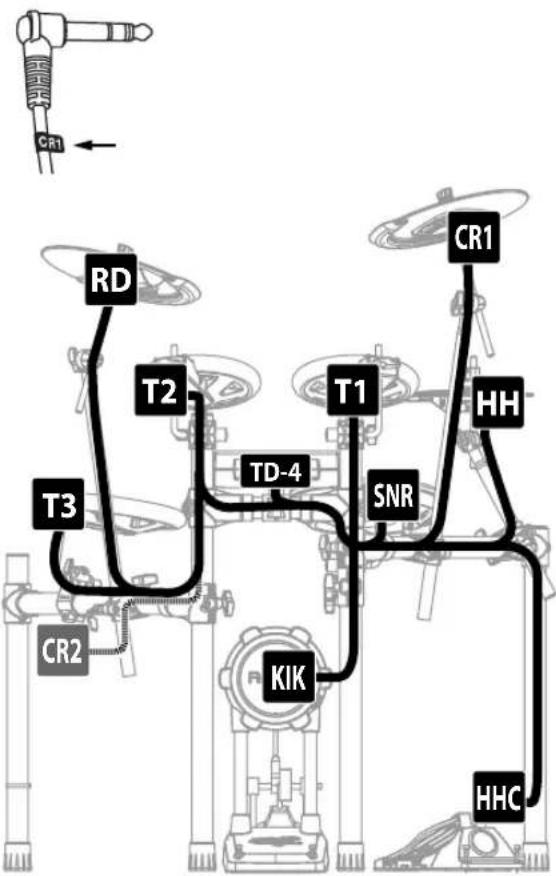 ROLAND V-Compact TD-4KX2 - スタンドに取り付ける - 3