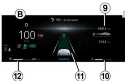 B 150 km / Av de Lausstum D 100 100 100 47410 km 314.2 km Comfort 9 12 11 10