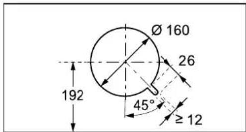 Ø 160 26 192 45° ≥ 12
