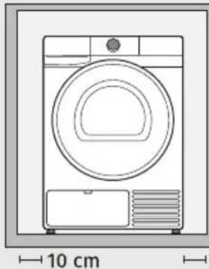 GORENJE DG48DB - Volné priestory na inštaláciu sušičky pri inštalácii v miestnosti - 2