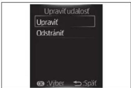 Upravit udalost Upravit Odstránit :Výber ← Spät