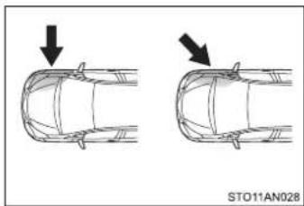 TOYOTA Yaris Hybrid (2018) - ■Typy kolízií, pri ktorých sa nemusia SRS airbagy nafúknut' (bočné SRS airbagy a hlavové SRS airbagy [ak sú vo výbave]) - 1