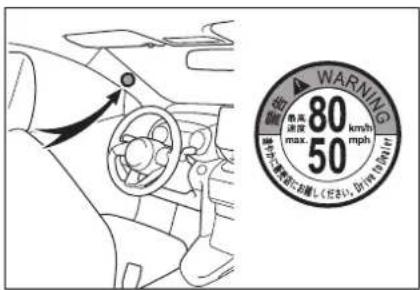 WARNING 80 km/h max. 50 mph 高速度 min.10km/h