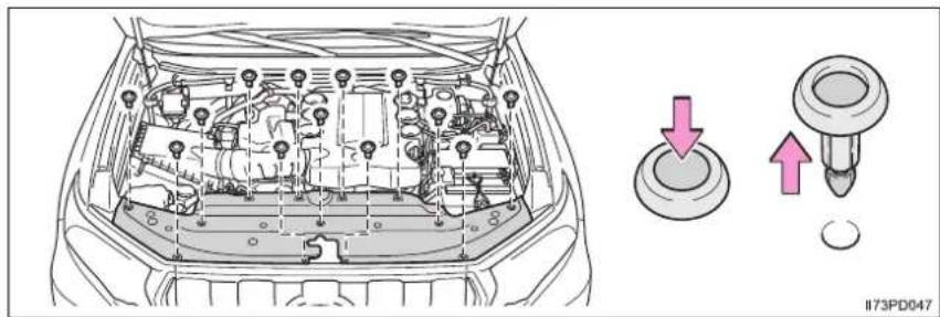 TOYOTA Land Cruiser 150 (2020) - - Odstránenie krytu motorového priestoru - 1