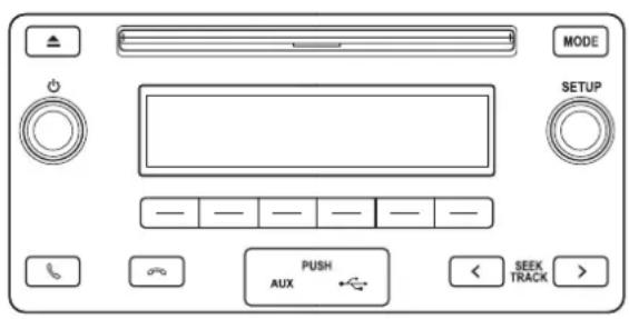 MODE SETUP — — — — — — PUSH AUX SEEK TRACK >