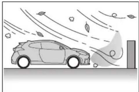 TOYOTA Yaris (2025) - Situácie, v których sa systém môže uviest' do činnosti, aj ked' nehrozí možnost' kolízie - 2