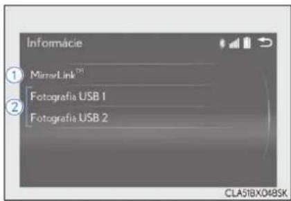 Informacie MirrorLink™ Fotografia USB 1 Fotografia USB 2 CLA518X048SK