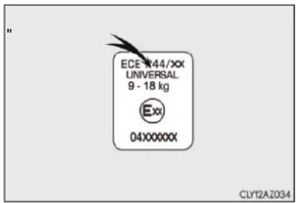 ECE X44/XX UNIVERSAL 9 - 18 kg Exx 04X000XX CLY12AZ034