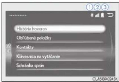 História hoverov Obľúbené položky Kentakty Klavesnica na vytáčanie Schránka sprív