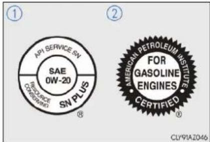 A-PI SERVICE SN SAE 0W-20 REQUENCY CORPORATE SN PLUS ® FOR GASOLINE ENGINES CERTIFIED ① ② CLY91AZ046