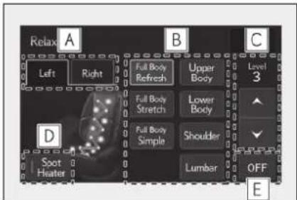 Relax A Left Right B Full Body Refresh Upper Body Full Body Stretch Lower Body Full Body Simple Shoulder Lumbar Level 3 D Soot Heater OFF E
