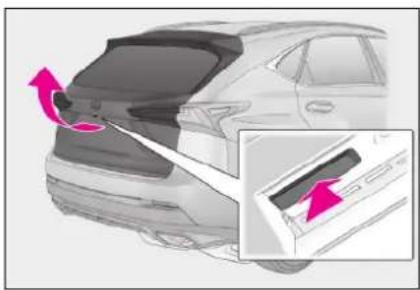 LEXUS NX 200 (2018) - Otvorenie/zatvorenie zadných dverí (vozidlá s elektricky ovládanými zadnými dverami) - 3