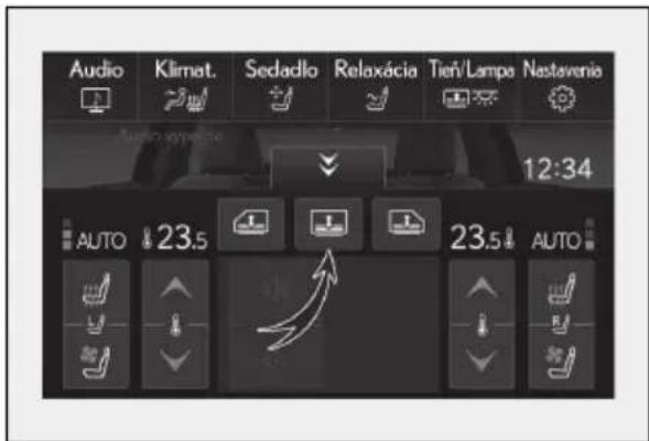 Audio Klimat. Sedadlo Relaxácia Tiñ/Lampa Nastavenio Audio synthetica 12:34 AUTO 23.5 23.5 AUTO