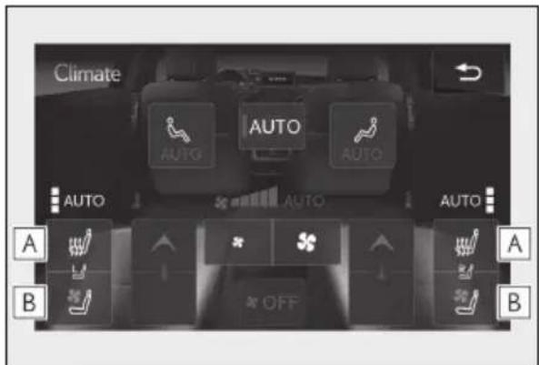 Climate AUTO AUTO AUTO AUTO A B OFF A B