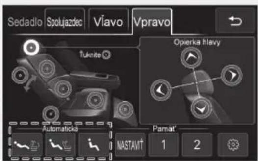 Sedadlo Spolujazdec Vlavo Vpravo Tuknite Opierka hlavy Automatica NASTAVIT Parnat' 1 2