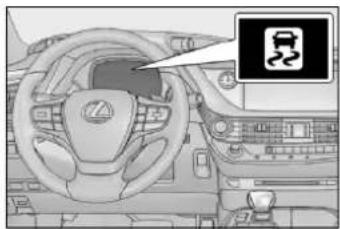 LEXUS LS 350 (2018) - Ked'sú v činnosti systémy TRC/VSC (vozidlá bez Lexus Safety System + A) Indikátor preklzu bude blikat, ked'sú v činnosti systémy TRC/VSC. - 1