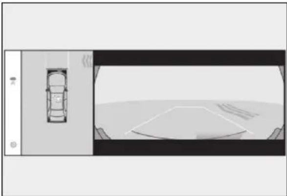 LEXUS RX 500h (2022) - Opustenie parkovacieho miesta použitím funkcie kolmého vý- jazdu (dopredu/dozadu) - 2