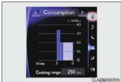 LEXUS RX 300 (2017) - Použitie bočného displeja (vozidlá s navigačným systémom) - 1