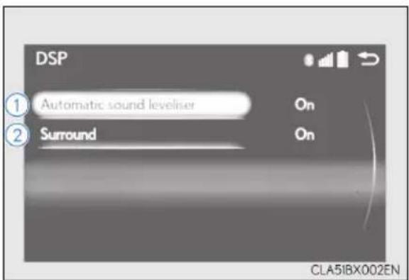 DSP Automatic sound leveliser On Surround On CLA5IBX002EN