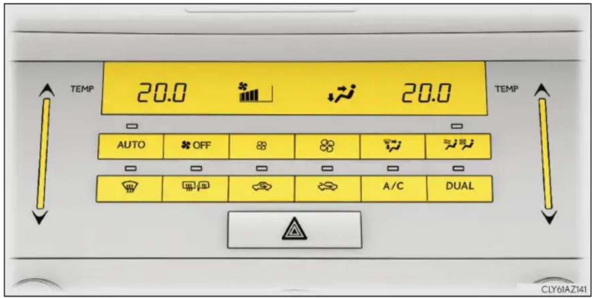 TEMP 20.0 20.0 TEMP AUTO OFF A/C DUAL CLY61AZ141