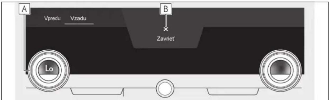 A Vpredu Vzadu B Zavriet Lo