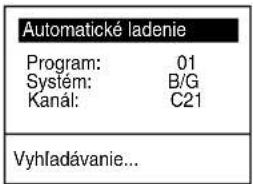 Program nebol nájdený Prosím, pripojte anténu Potvrdte OK
