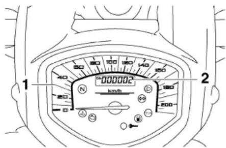 YAMAHA XVS1300A - Az indításgátló visszajelző lámpája - 1