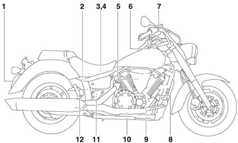 YAMAHA XVS1300A - Jobb oldali nézet - 1