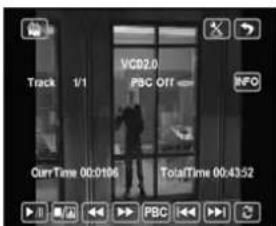 Track 1/1 VCD2.0 PBC OFF INFO CurrTime 00:0106 TotalTime 00:4352