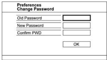 Preferences Change Password Old Password New Password Confirm PWD OK