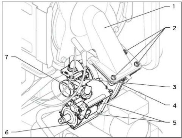 Technical diagram of a mechanical assembly with numbered components for identification