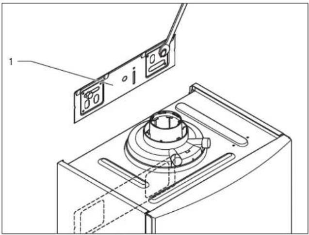 Technical diagram of a gas stove with labeled components and assembly view