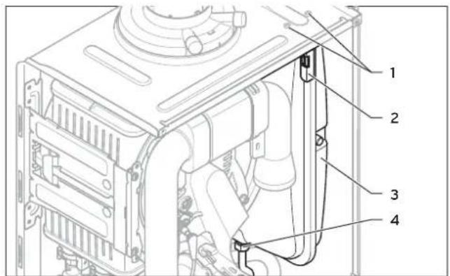 Technical diagram of a mechanical device with numbered components for identification