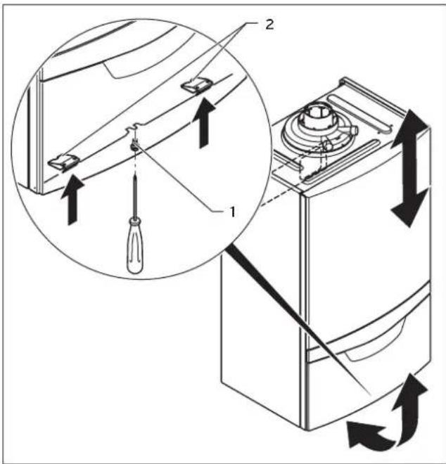 Diagram illustrating a screwdriver installation process with labeled parts and directional arrows indicating motion