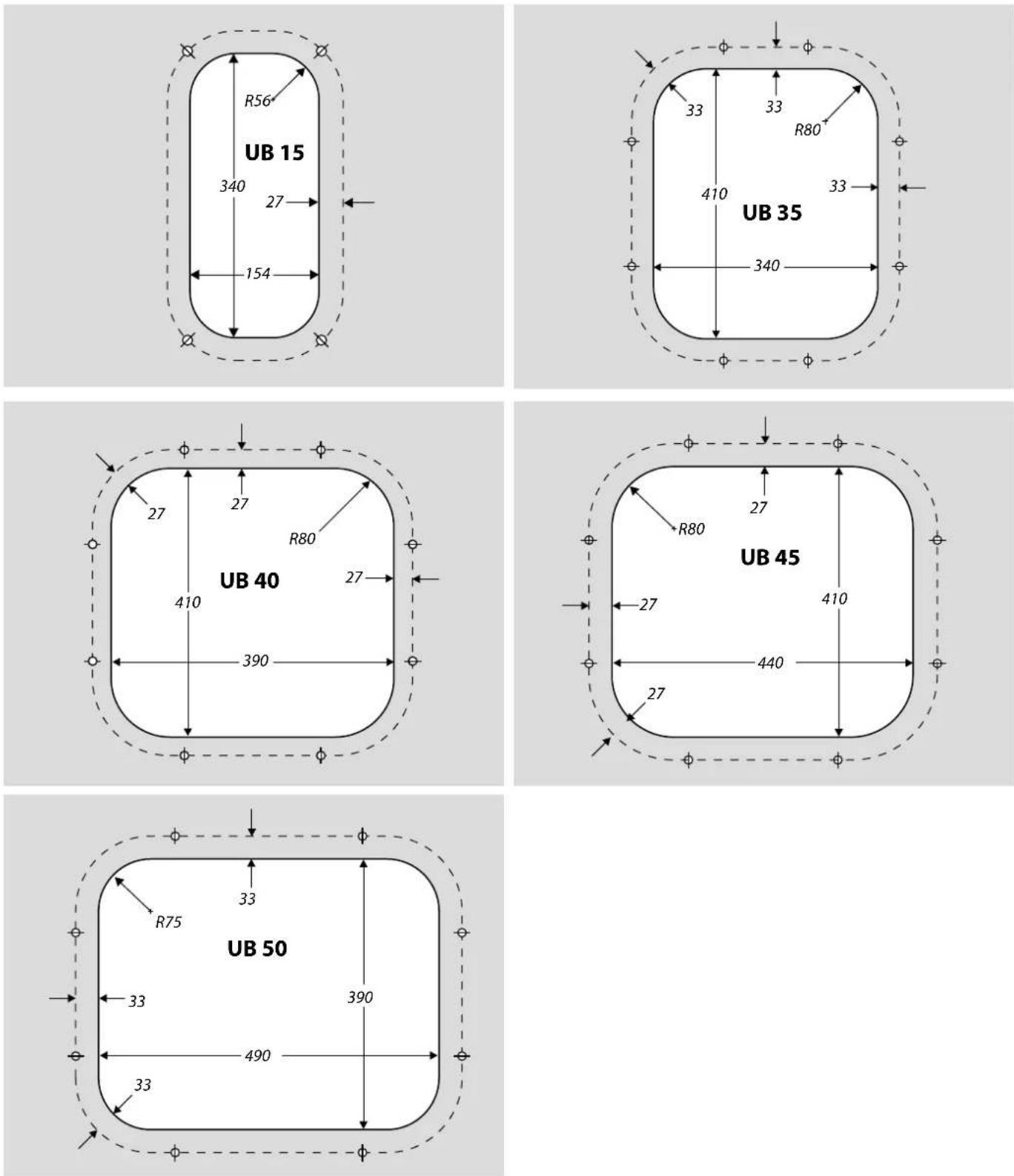 RANGEMASTER UB50R - Atlantic Single Bowl Templates - 1