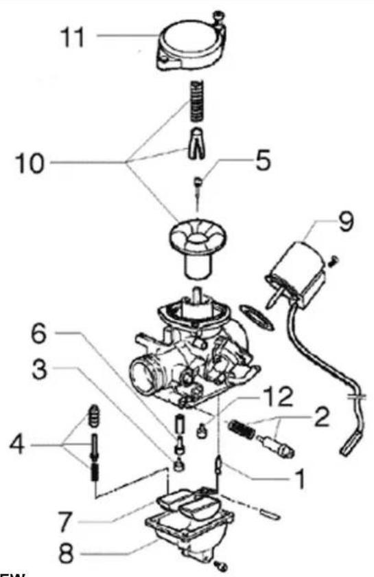 Exploded view diagram of a mechanical assembly with numbered parts for identification