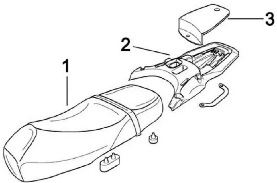 Technical diagram of a device with labeled parts including a handle, internal compartments, and base plate