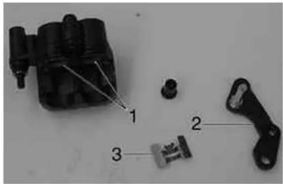Labeled diagram of a mechanical component with numbered parts, likely for assembly or assembly reference.