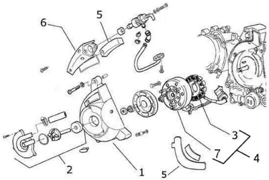 Technical diagram of a mechanical assembly with numbered parts for identification