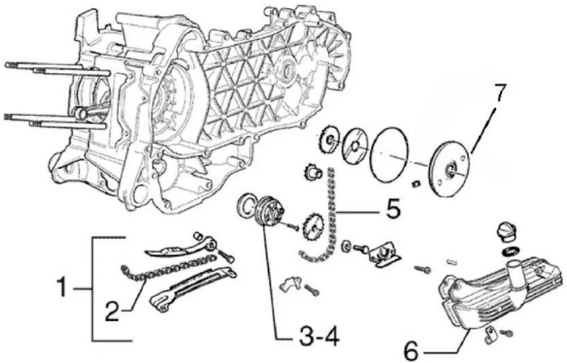 Technical diagram of a mechanical assembly with numbered parts and exploded view, likely for assembly or maintenance instructions.